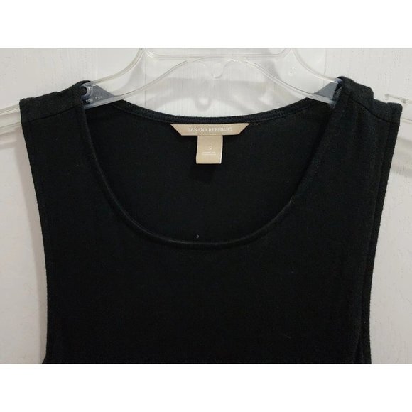 Banana Republic Women’s Sleeveless Snitty Side Zip Ruched Top Black Size Small - Picture 2 of 9